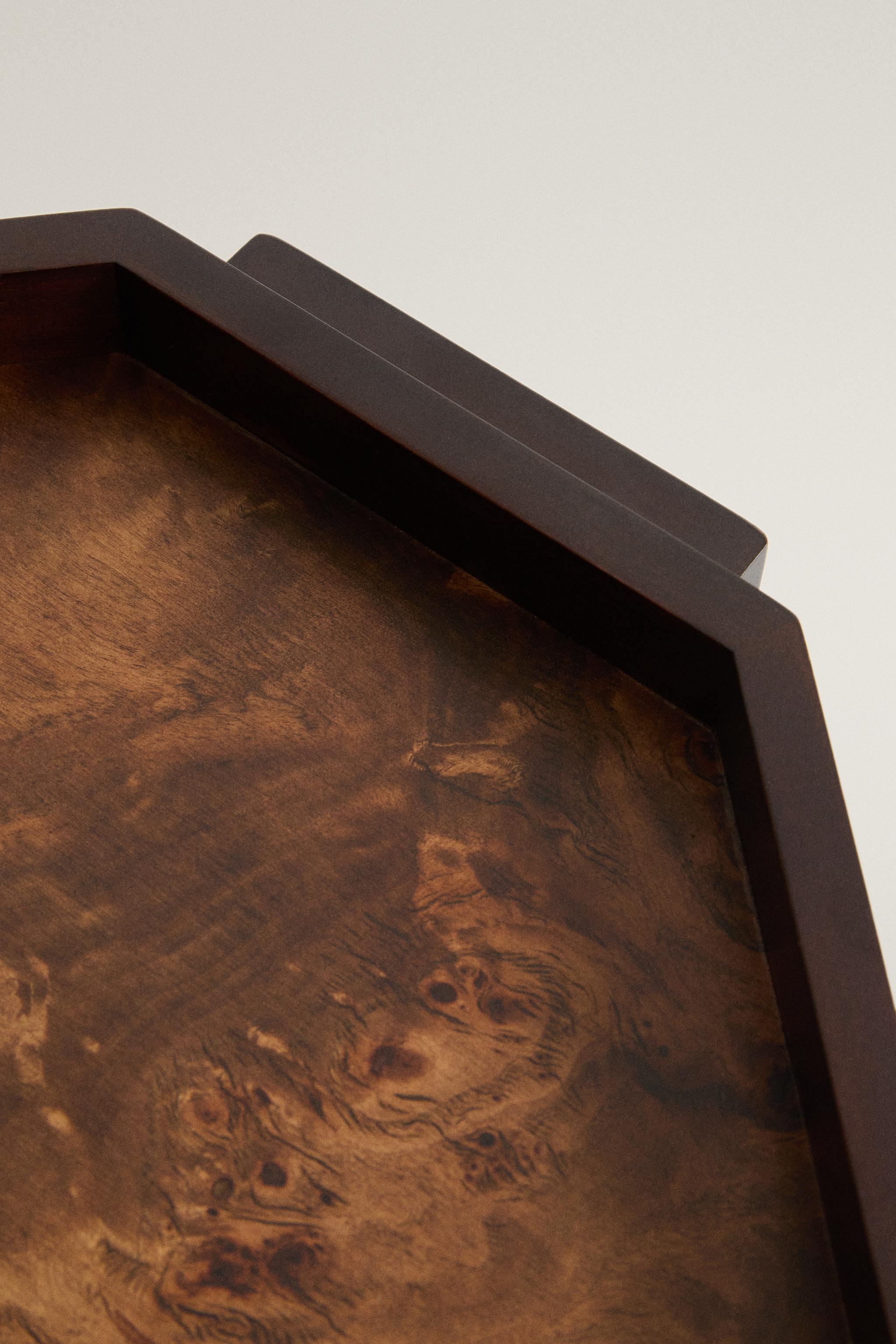 OCTAGONAL WOODEN TRAY
