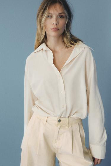 CAMISA MANGA BOTONES - Crudo de Zara