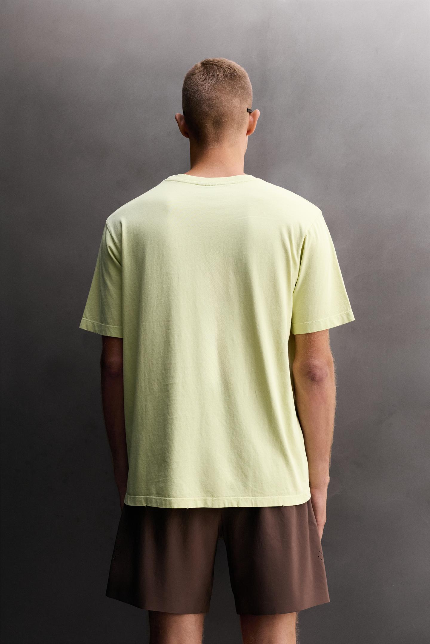 Мужская футболка Zara Cotton Running, цвет: Жёлтый — фото 3