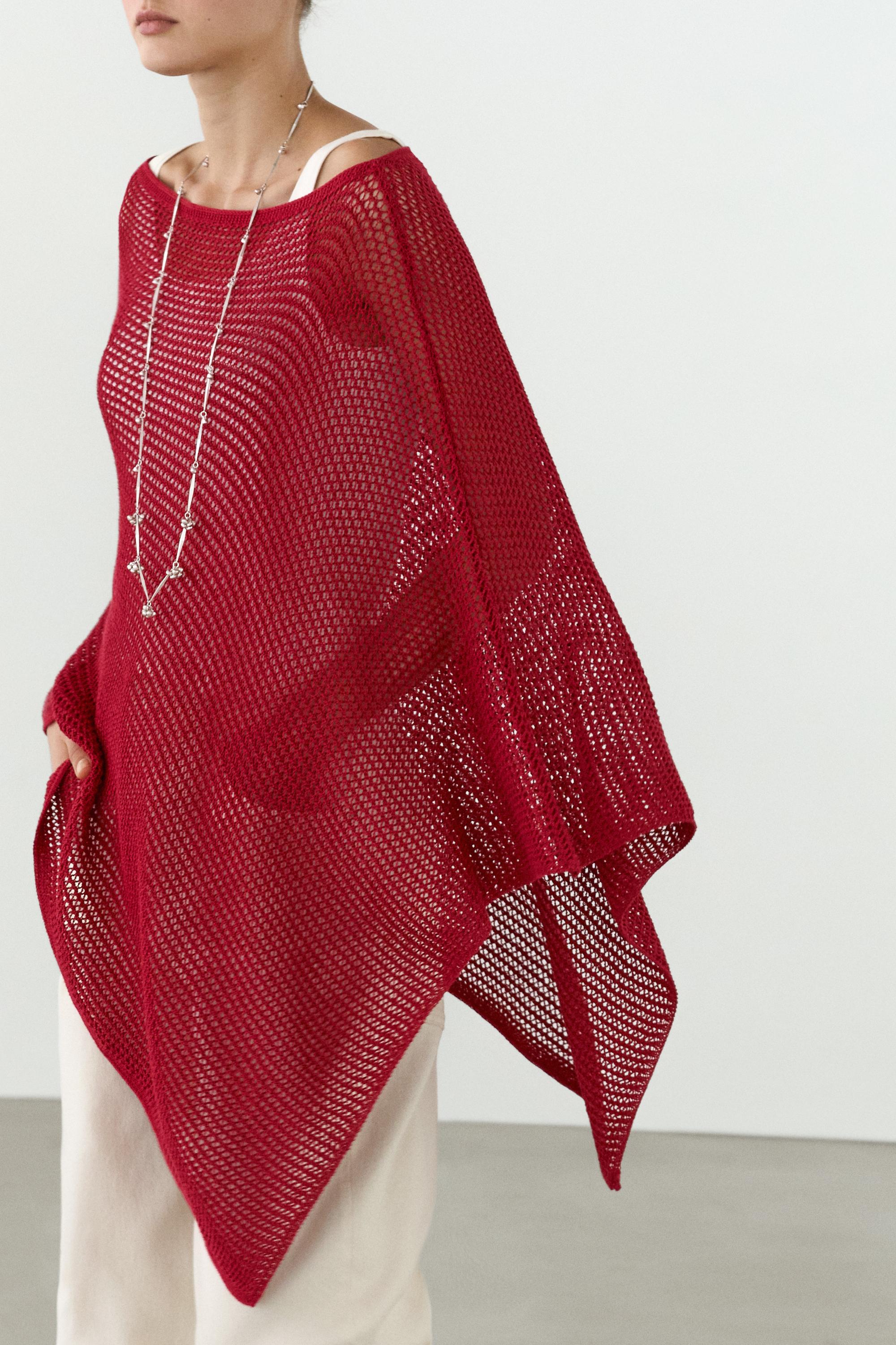 Asymmetric cotton blend cape