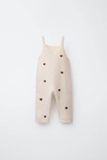 SALOPETTE EN MAILLE CŒURS - Écru moyen de Zara - Image 1