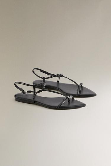 STRAPPY LEATHER SANDALS - Black by Zara - Image 2