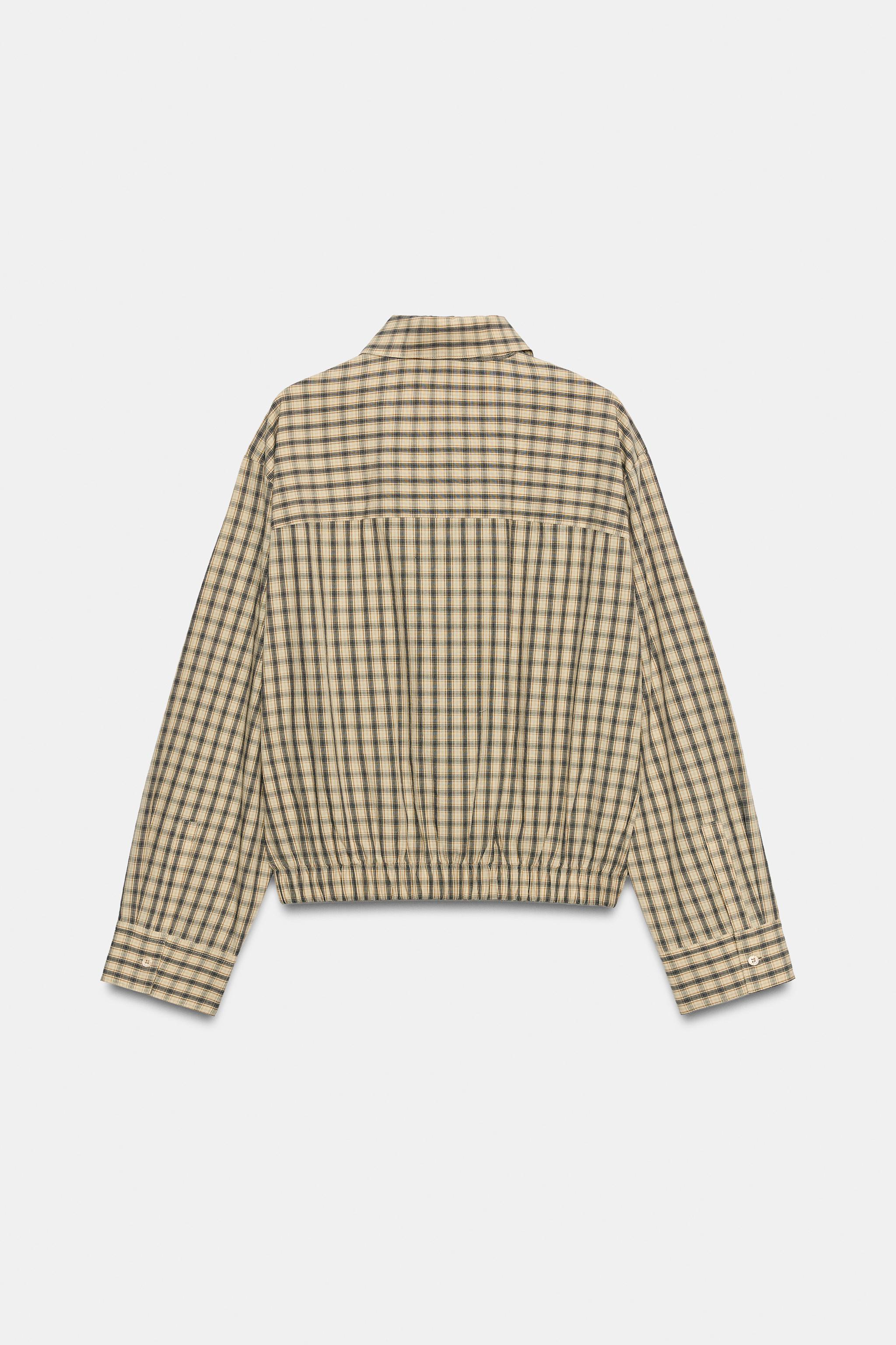 ZW COLLECTION PUFF-SLEEVE CHECK SHIRT