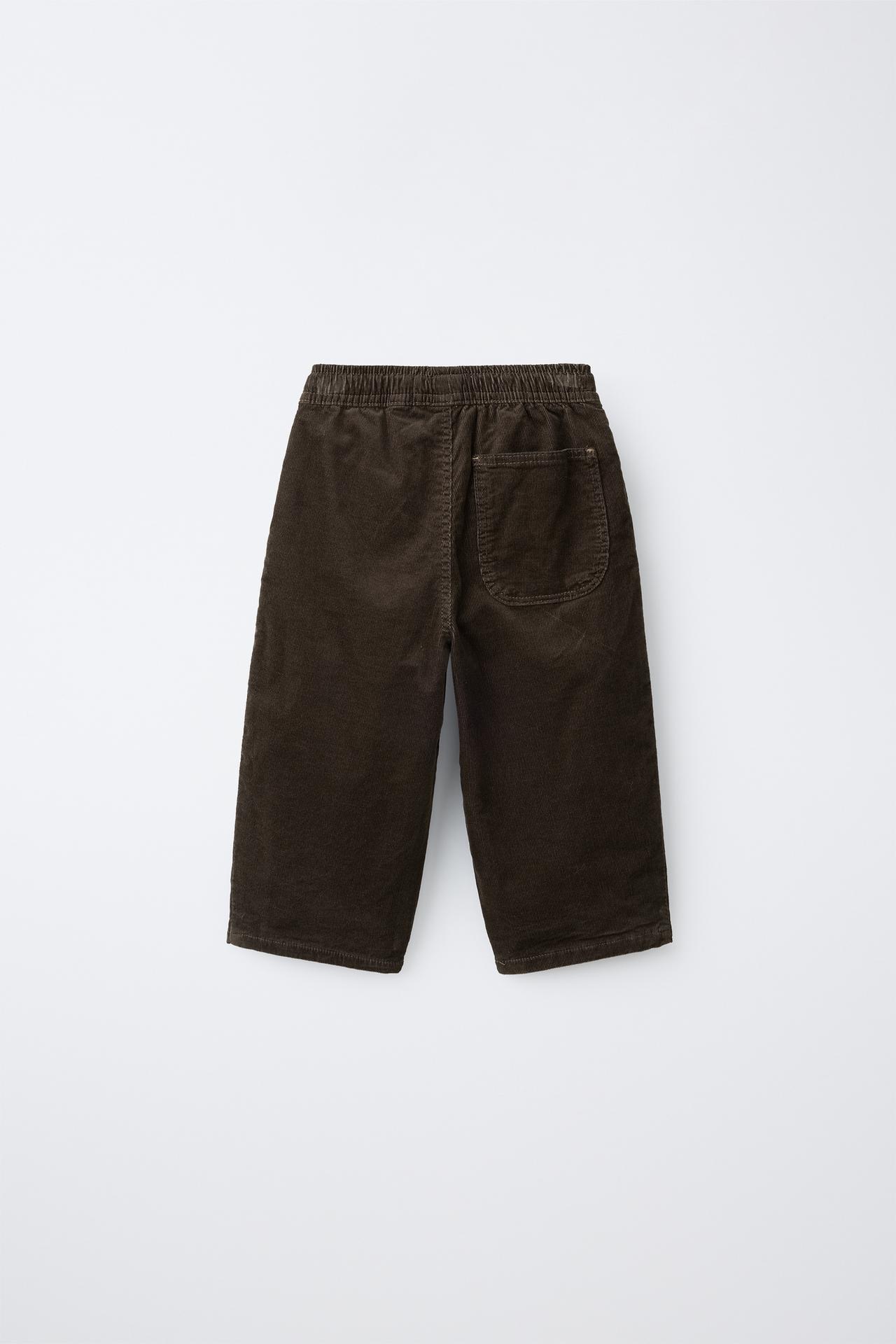 MICRO-CORDUROY BAGGY PANTS — Brown