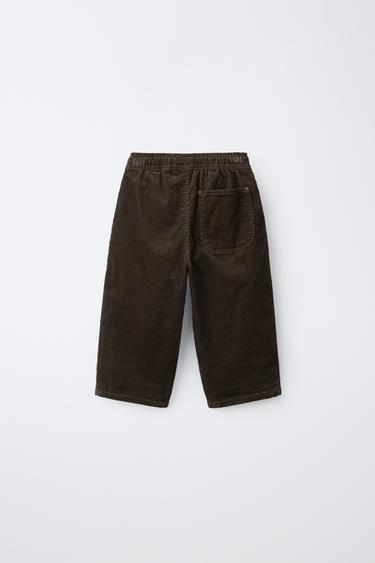 MICRO-CORDUROY BAGGY PANTS — Brown 2