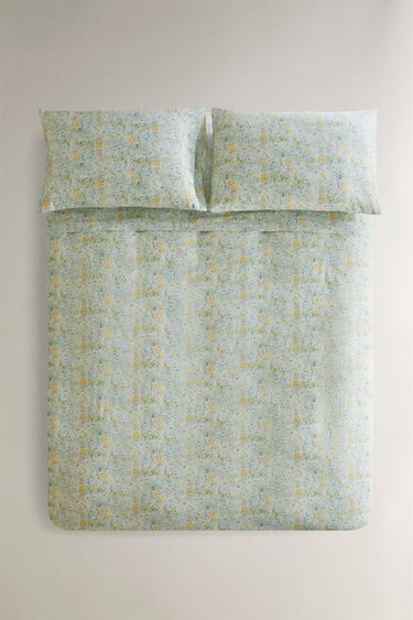 FLORAL PRINT DUVET COVER - Green by Zara