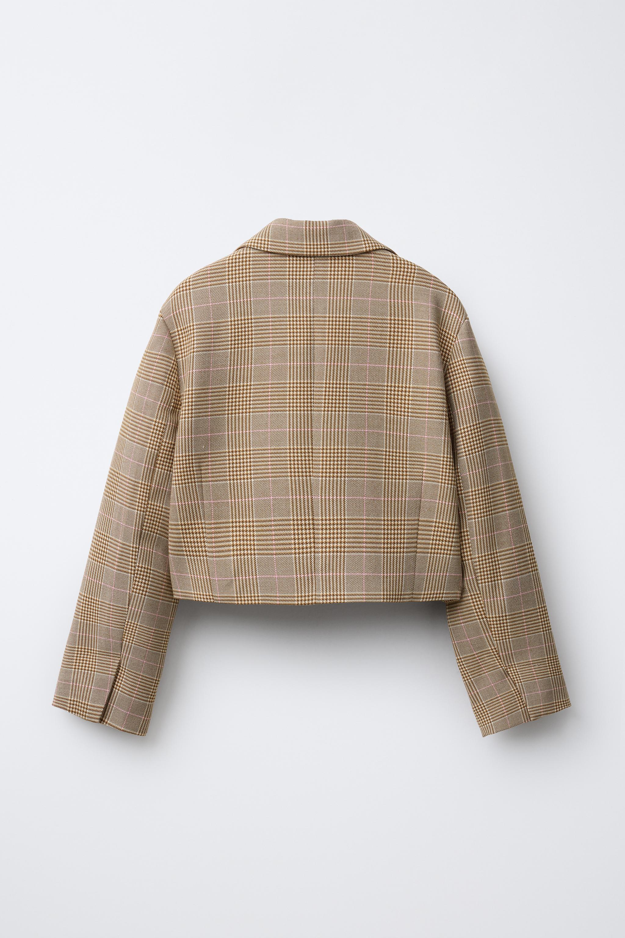 ZARA チェック柄 ダブルブレスト ブレザー 11-12 ZARA（ザラ）】の高見えチェックジャケットが推せる！ 低身長が