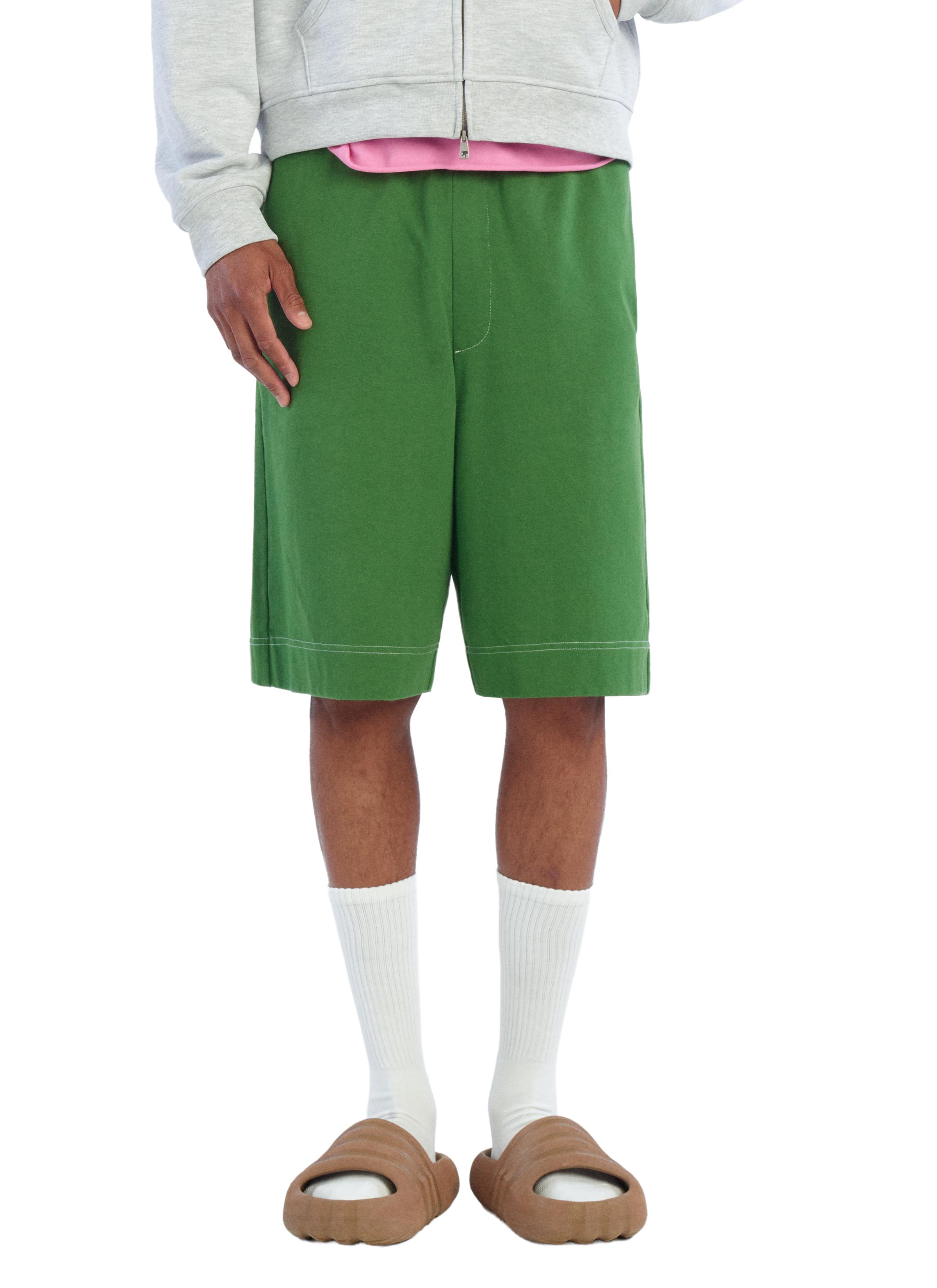 WIDE FIT JOGGER SHORTS — Green
