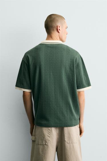 POLO JACQUARD VERTICAL BRODÉ - Vert de Zara - Image 2