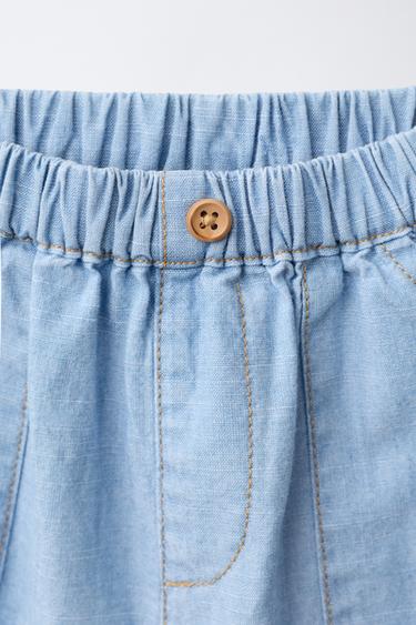 BERMUDA EN JEAN AVEC POCHES - Bleu moyen de Zara - Image 2