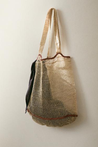 WOVEN MESH BAG - Light beige by Zara - Image 6