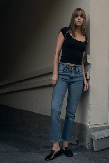 TRF YÜKSEK BEL KISA KESİM ÇAN PAÇA JEAN