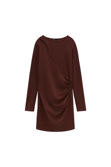GATHERED CUT-OUT DRESS