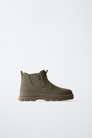 Zara RUBBERIZED BOOTS - Khaki Green