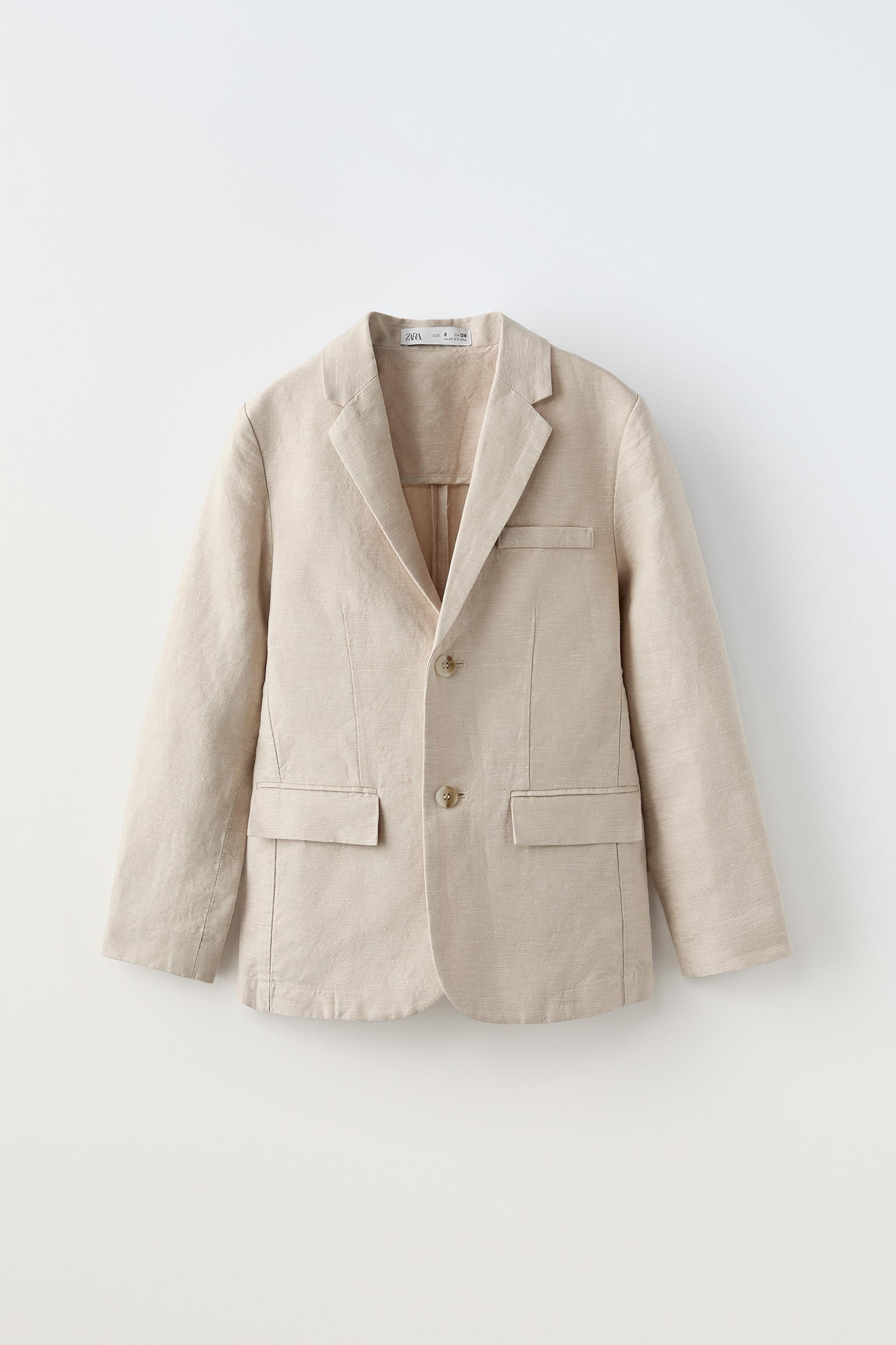 BLAZER DE COSTUME CONTENANT DU LIN Beige ZARA France