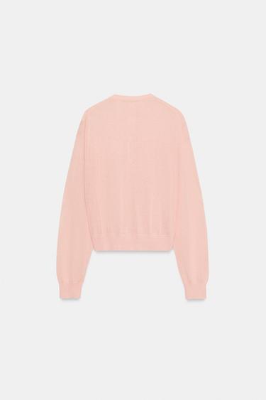 FINE KNIT CARDIGAN - Pastel pink by Zara - Image 6