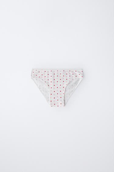 6-14 YEARS/ SIX-PACK OF HEART PRINT BRIEFS - Ecru by Zara - Image 2