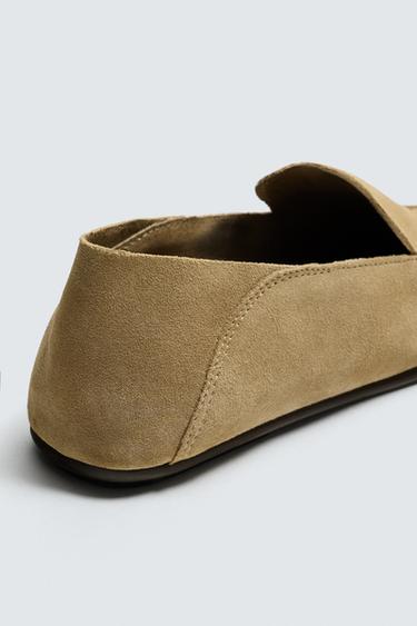 LEATHER LOAFERS - Beige de Zara - Image 2