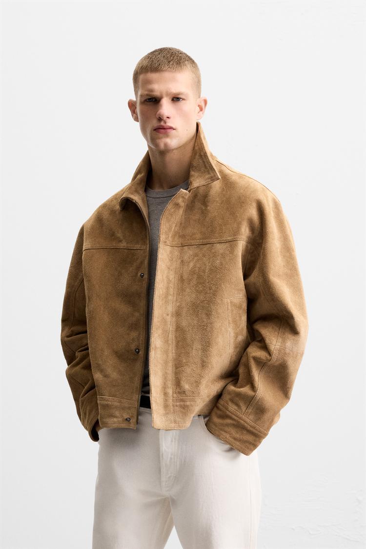 良品✨ZARA レザージャケット ライダース 豚革 会え スウェード 