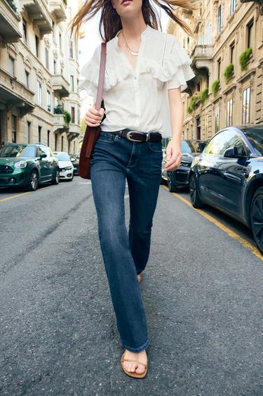 ZW COLLECTION BOOTCUT HIGH-WAIST JEANS - Midnight blue by Zara