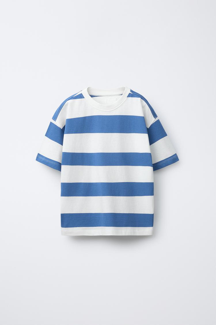 WIDE STRIPE T-SHIRT Bluish ZARA United States