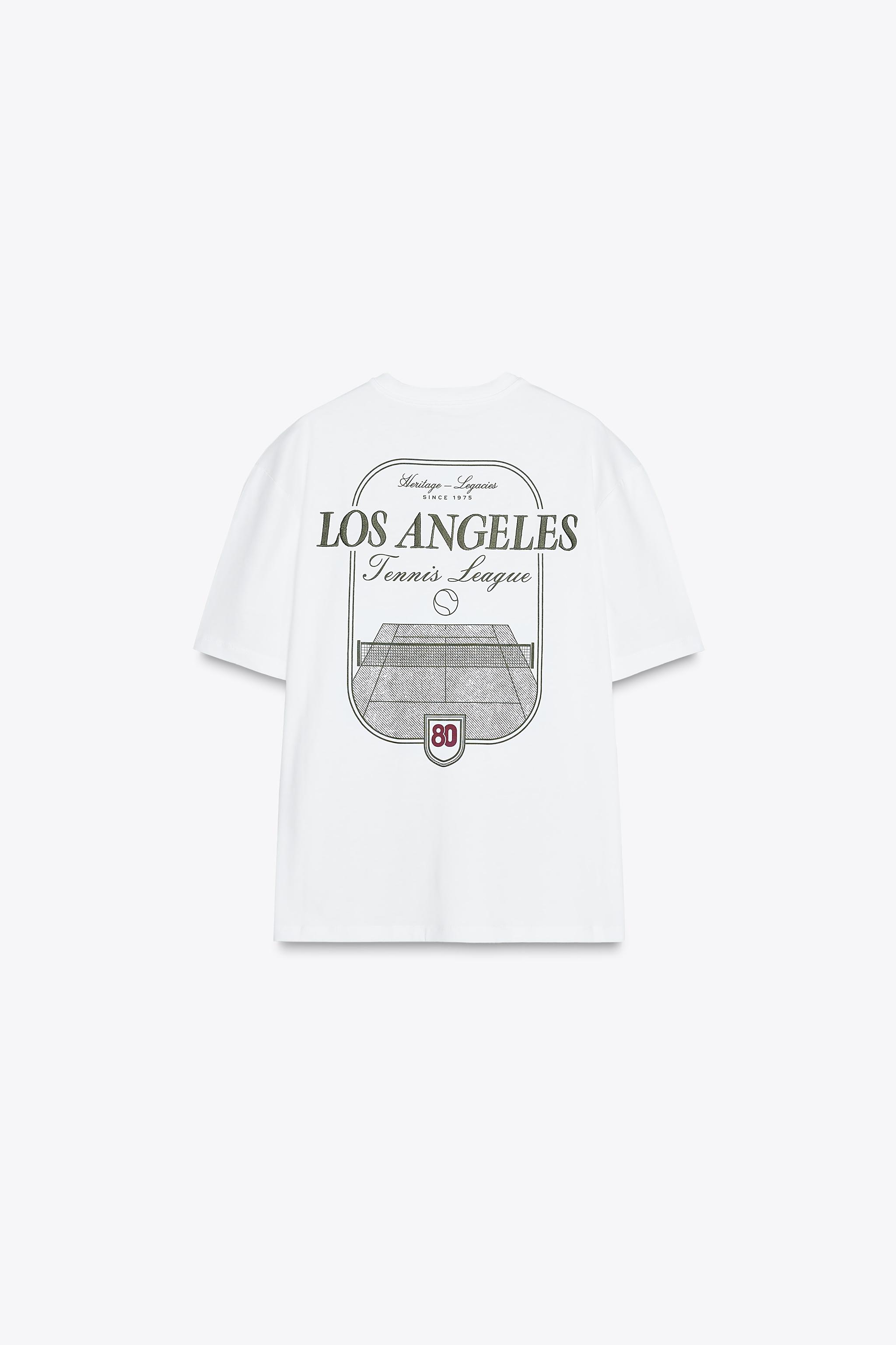 T-SHIRT WITH CONTRASTING TEXT - White | ZARA United States