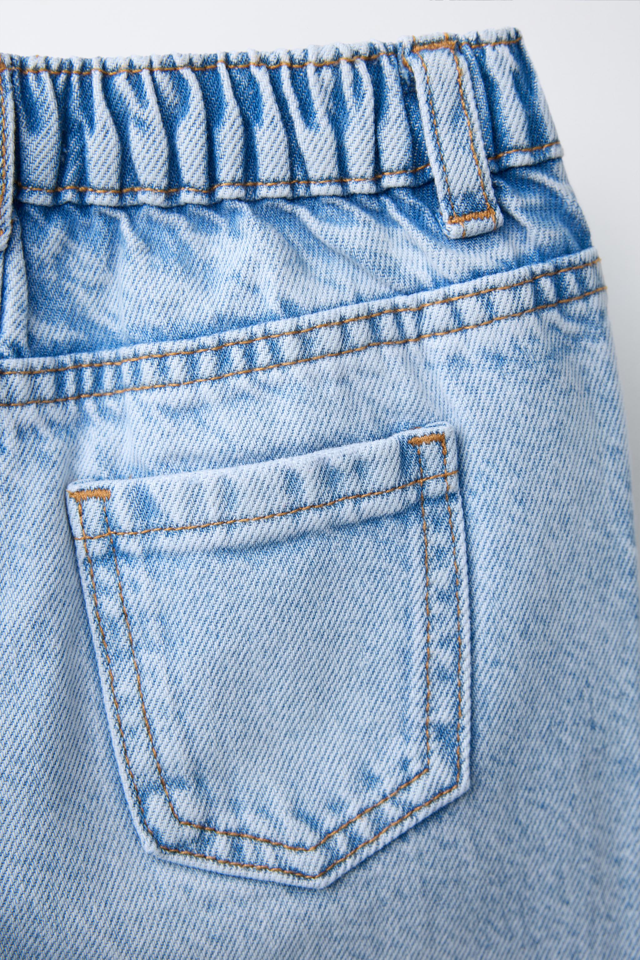 ワイドレッグ ハートボタンデニムパンツ - ライトブルー | ZARA Japan