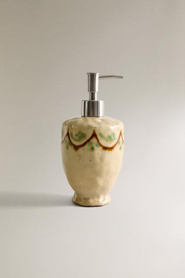 PAINTED CERAMIC SOAP DISPENSER - Multicoloured by Zara - Image 0