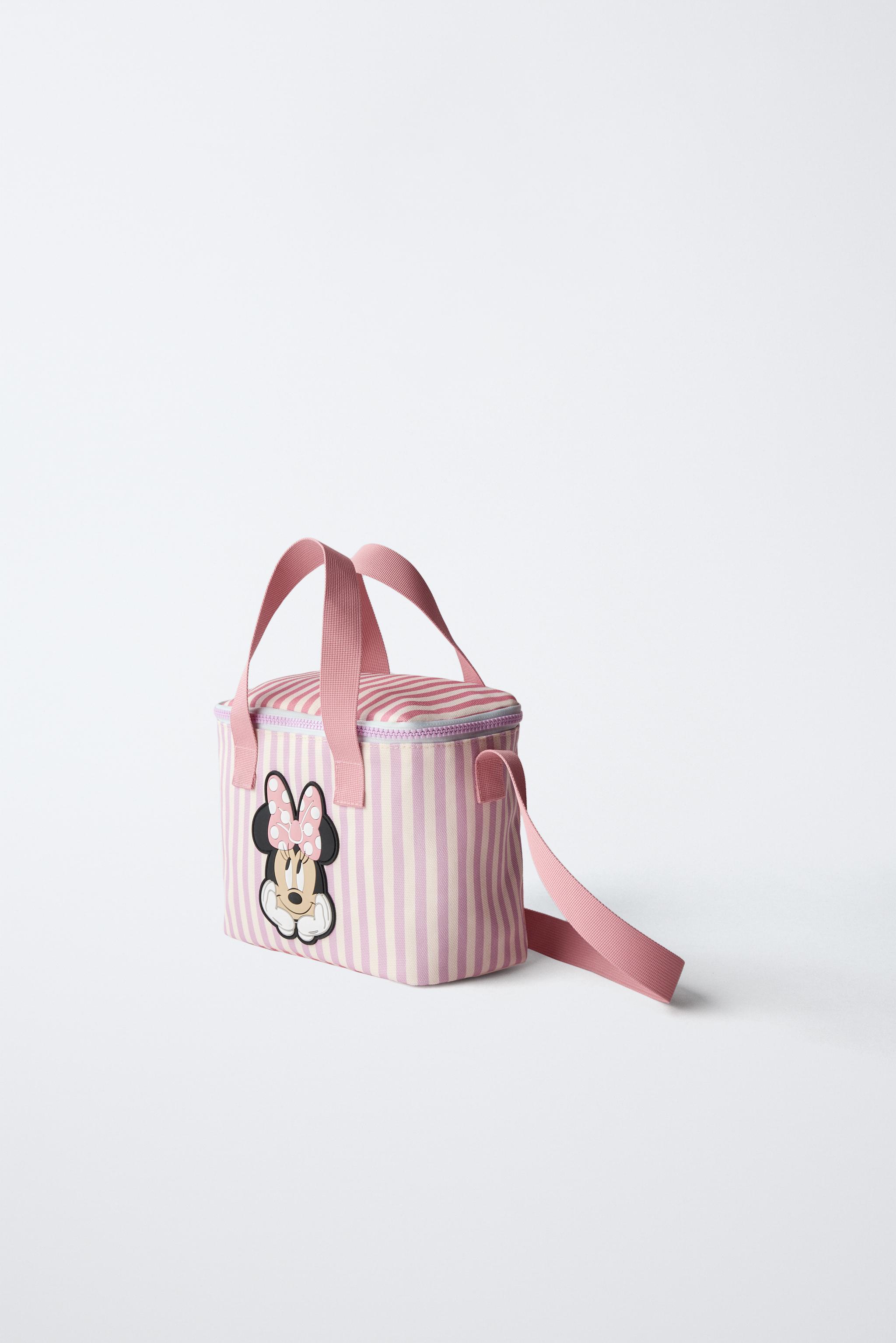 ミニー☆定価¥15,400  バック スナップ オールインワン ミニーマウス©ディズニー ストライプバッグ - ピンク | ZARA