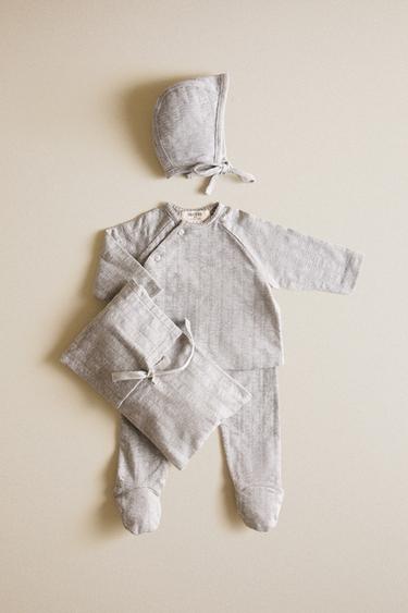 Zara NEWBORN BABY SET - Gray marl
