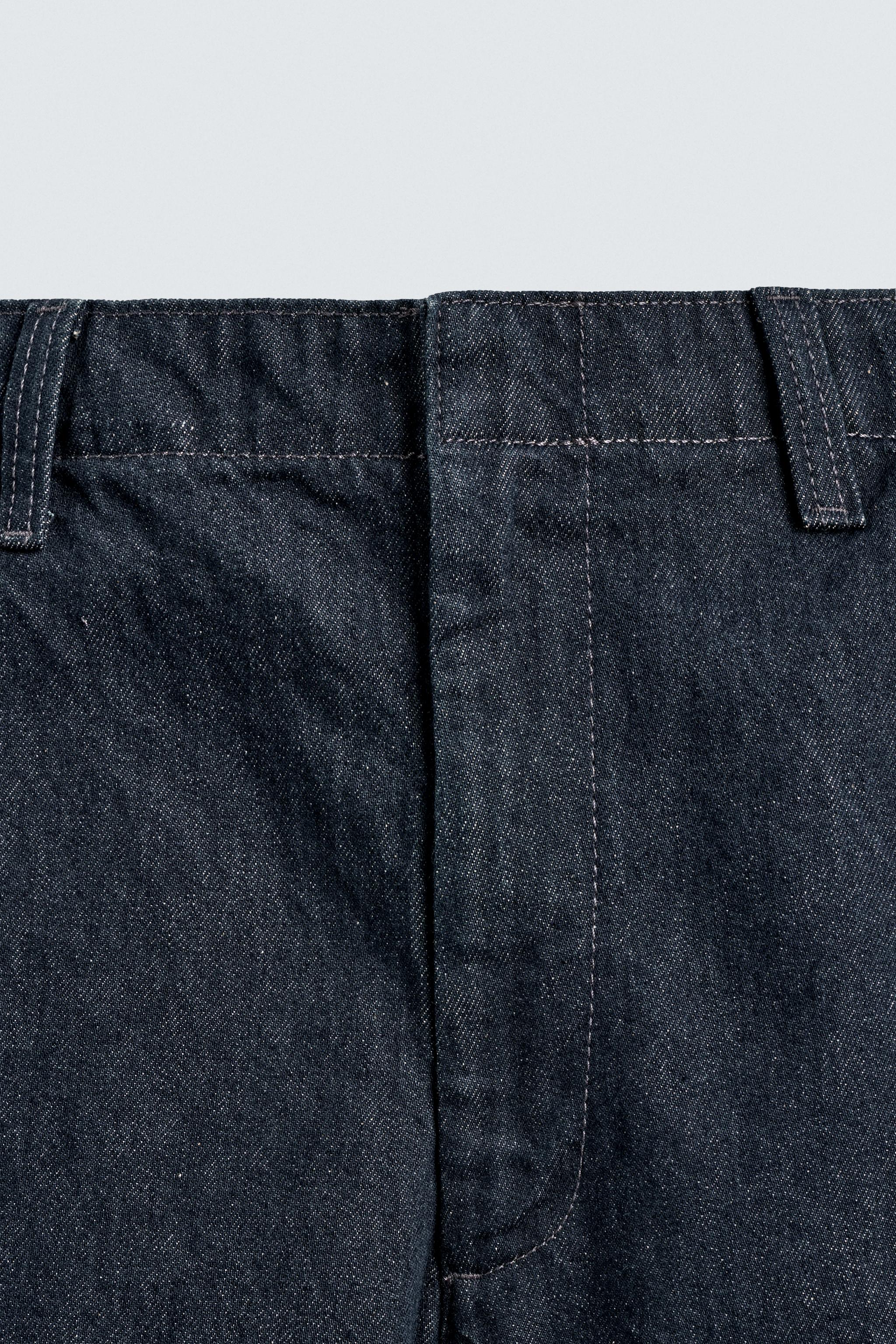 RELAXED FIT DENIM JORTS