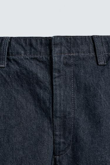 RELAXED FIT DENIM JORTS - Blue by Zara - Image 9