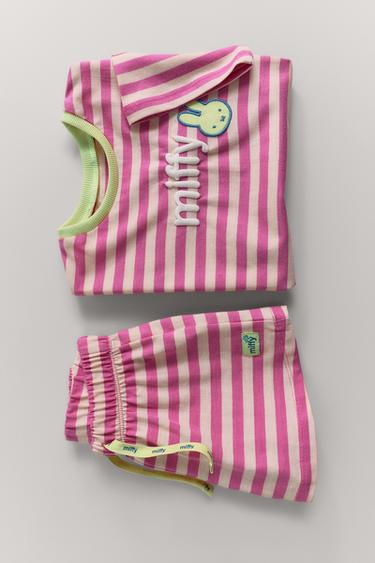 1 1/2-6 سنوات/ بيجامة مخططة MIFFY™ MERCIS BV © - وردي الخاص بـ Zara