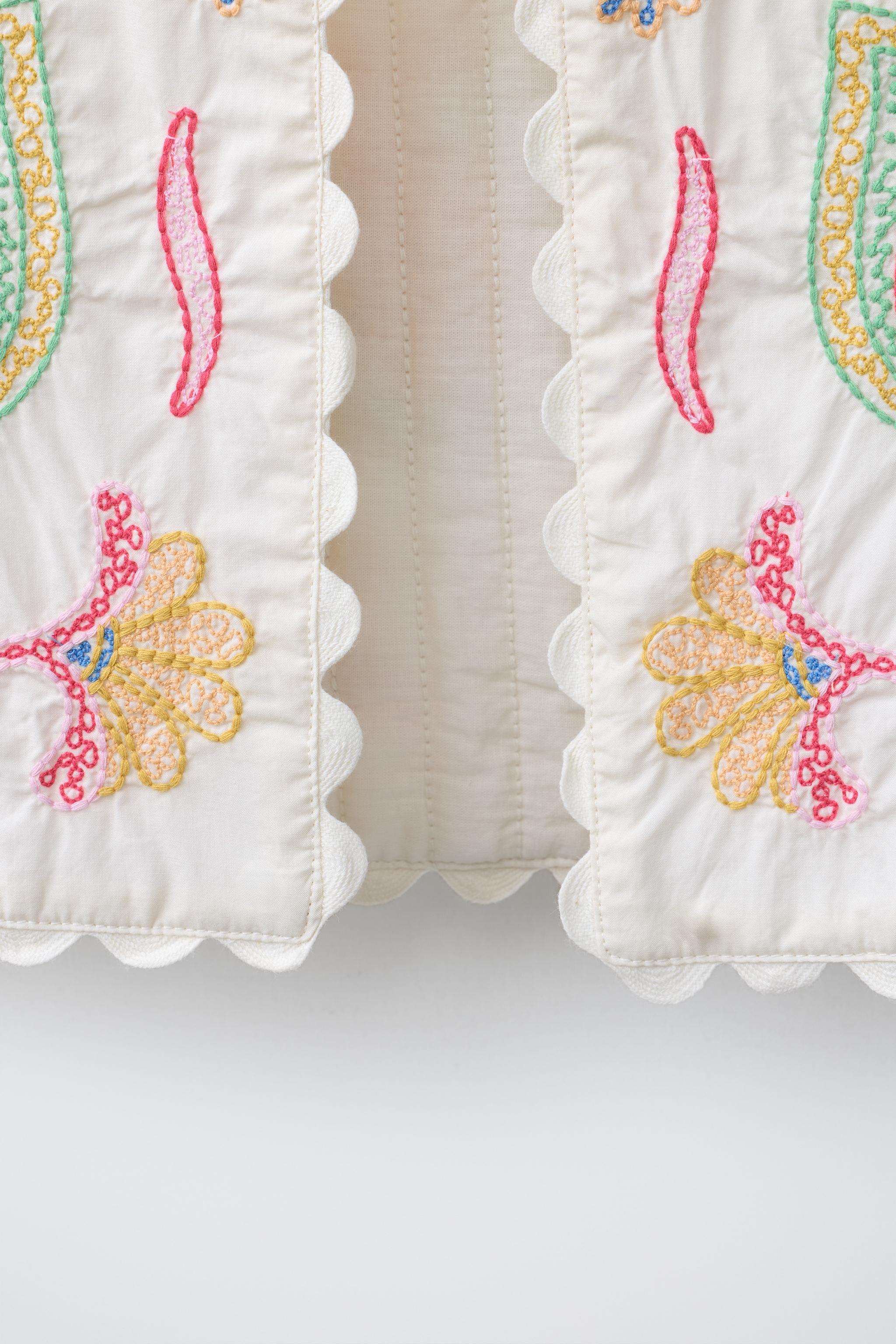 EMBROIDERED NEON FLOWER VEST