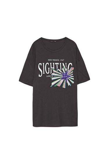 EMBROIDERED T-SHIRT WITH SEQUINS