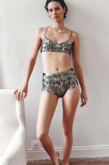 SEQUIN AND BEAD BRALETTE - Silver by Zara - Image 2