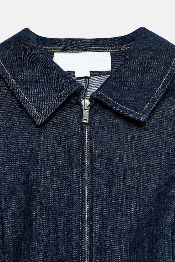 denim zip up dress zara Women's Denim Dresses