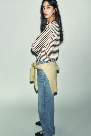 T-SHIRT RAYURES MANCHES LONGUES - Brown Stripes de Zara - Image 2