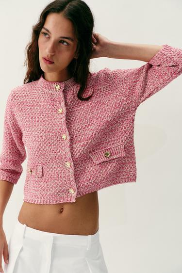 3/4 SLEEVE CARDIGAN - Pink by Zara