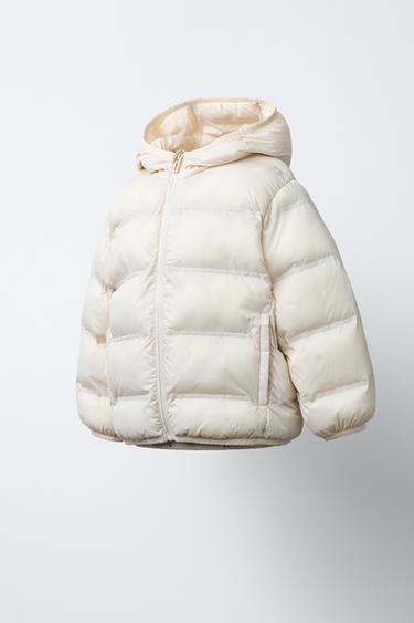 LIGHTWEIGHT HOODED PADDED JACKET - Ecru by Zara - Image 1
