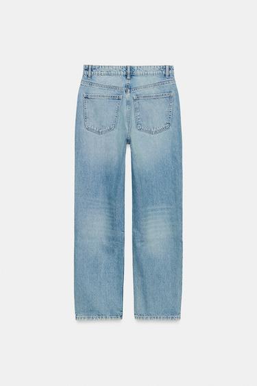 Zara TRF HI-RISE MOM FIT JEANS - Blue