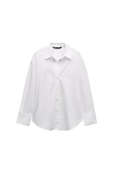 CHEMISE BASIQUE EN POPELINE - Blanc de Zara - Image 12