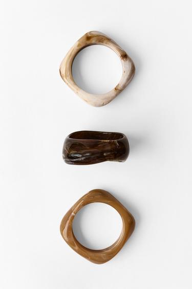 Zara THREE-PACK OF RIGID BRACELETS - Ecru
