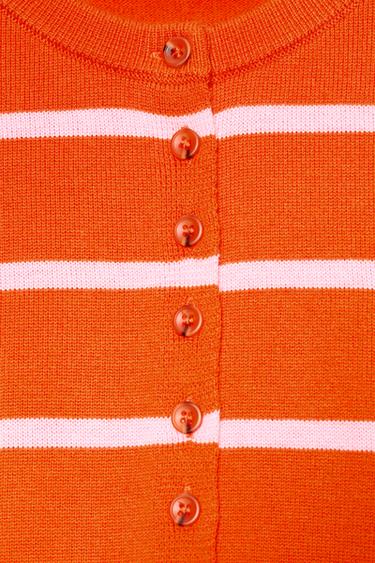 GILET EN MAILLE À RAYURES - Multicolore de Zara - Image 7
