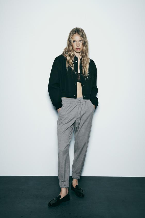 TROUSERS WITH CUFFED HEMS Midgrey ZARA Australia