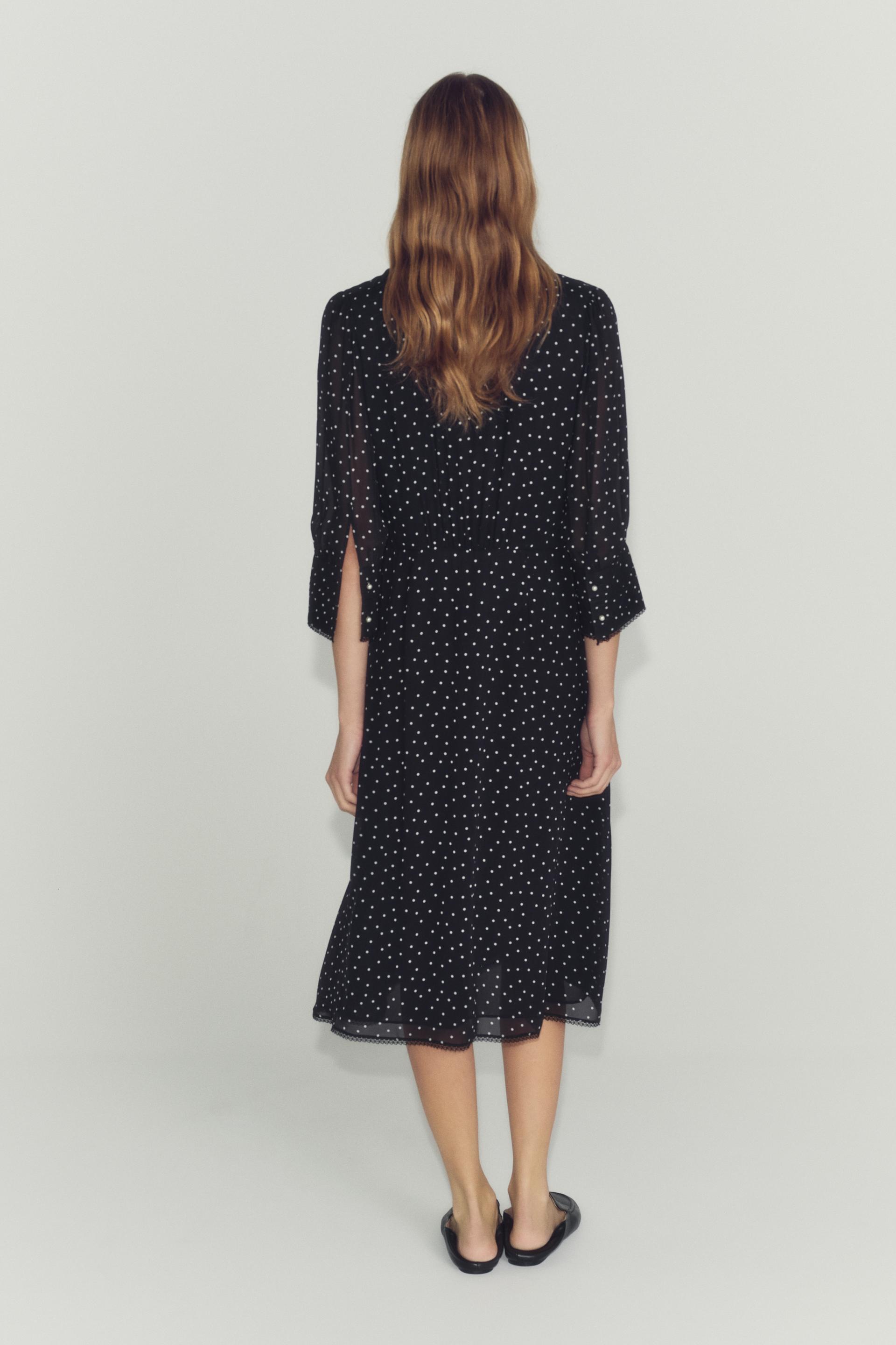 POLKA DOT PRINT RUFFLED DRESS ZW COLLECTION thumbnail 4