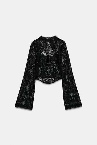 TOP CORSET DENTELLE - Noir de Zara - Image 8
