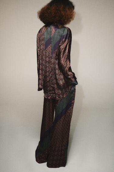 ZW COLLECTION SILK TROUSERS - Multicoloured by Zara