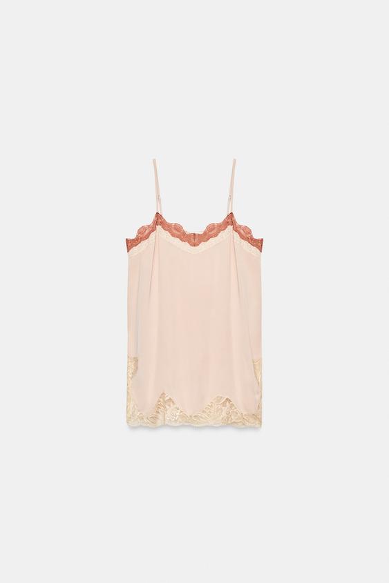 TOP ESTILO LINGERIE ZW COLLECTION - Rosas da Zara - Imagem 0