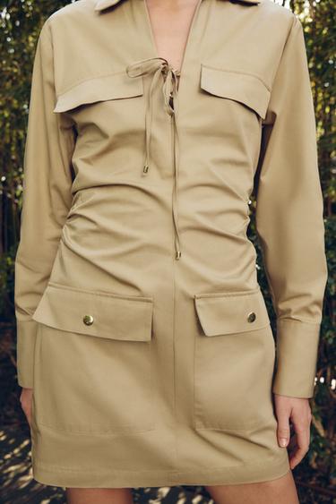 ROBE COURTE À POCHES - Beige de Zara - Image 1